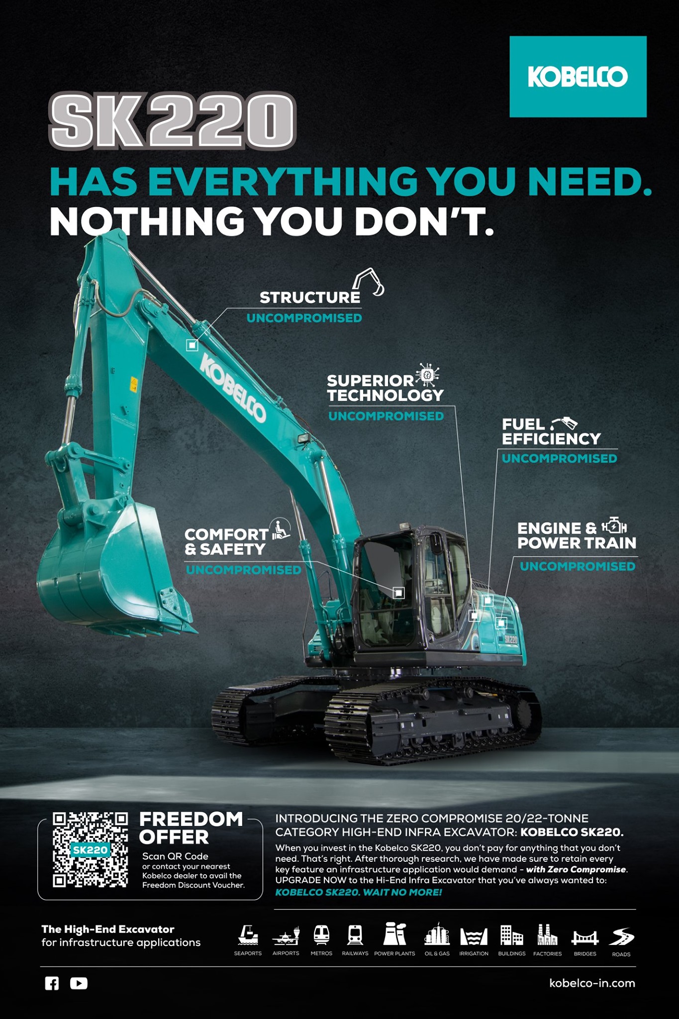 Máy xúc điện Kobelco SK220-E